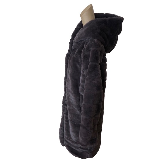 Apparis Faux Fur CELINA COAT Taupe Purple Size M - Picture 4 of 7